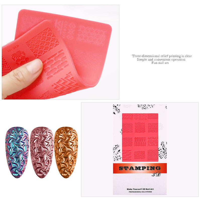 Nail Art Silicone Printing Stencil Plastic 3D Relief    Home Decor Supply | Online Retail | ShoreShopper.com