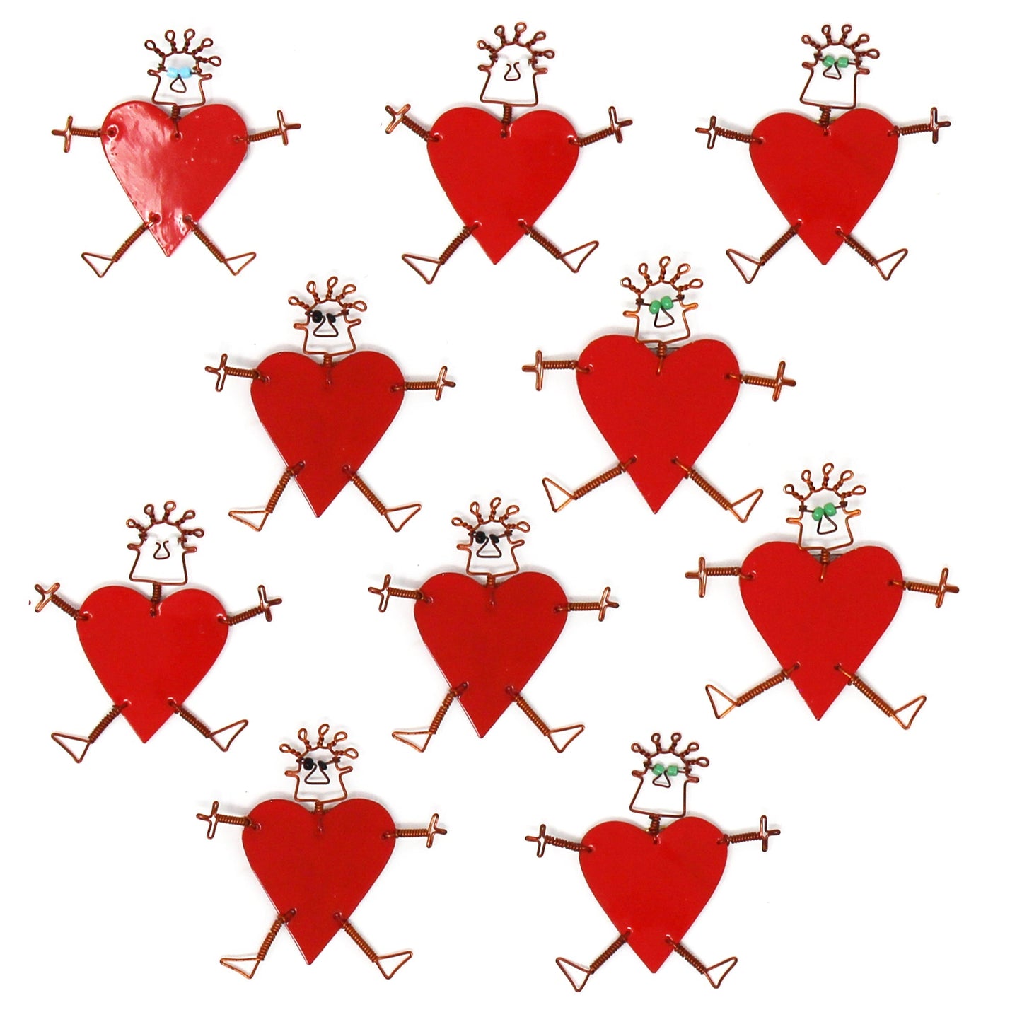Set of 10 Dancing Girl Heart Body Pins in Red - Creative Alternatives    Home Decor Supply | Online Retail | ShoreShopper.com