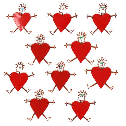 Set of 10 Dancing Girl Heart Body Pins in Red - Creative Alternatives    Home Decor Supply | Online Retail | ShoreShopper.com