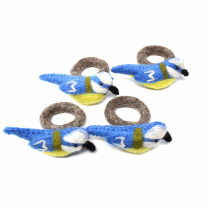 Napkin Rings, Set of 4 Birds - Yellow/Blue    Home Decor Supply | Online Retail | ShoreShopper.com