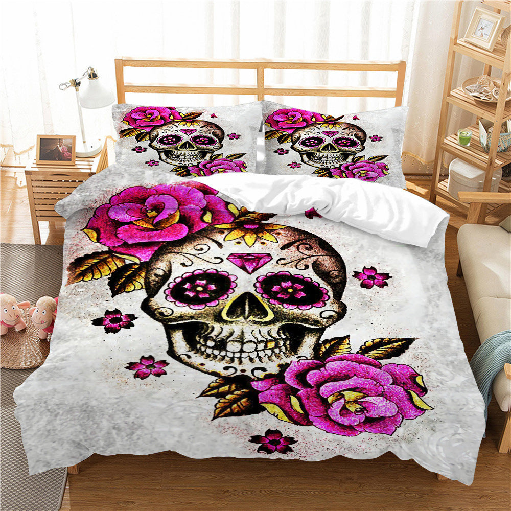 3D Printed Skull Printed Three-piece Home Textile Set    Home Decor Supply | Online Retail | ShoreShopper.com