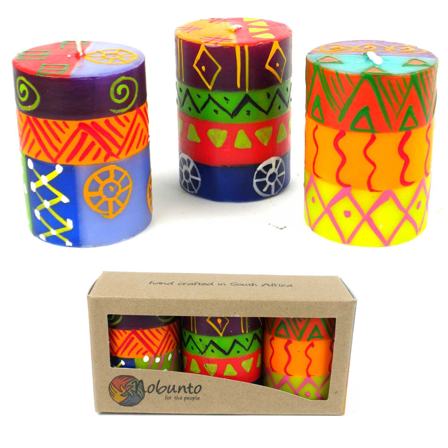 Hand Painted Candles - Three in Box - Shahida Design    Home Decor Supply | Online Retail | ShoreShopper.com