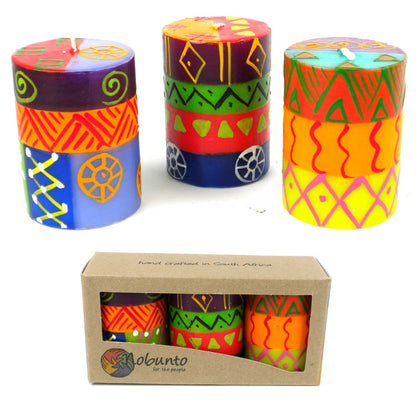 Hand Painted Candles - Three in Box - Shahida Design    Home Decor Supply | Online Retail | ShoreShopper.com
