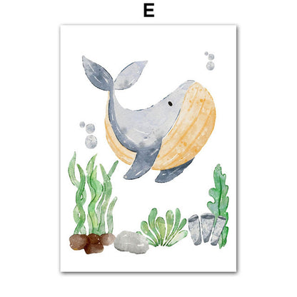Sea Turtle, Seahorse, Whale, Starfish, Fish, Art Canvas, Nordic Art Poster    Home Decor Supply | Online Retail | ShoreShopper.com