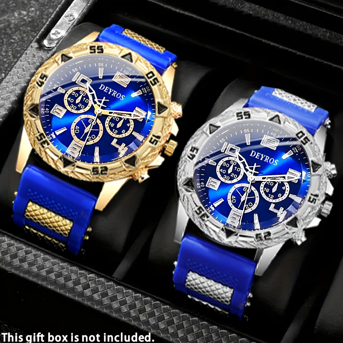 2pcs Men'S Luxury Watches | Golden/Tone Dial, Quartz Movement, Non-water Resistant, Zinc Alloy Case, Silica Gel Strap - Ideal for Business, Sports, Everyday Use | Perfect Gift for Dad, Husband, Boyfriend on Birthday, Father'S    Home Decor Supply | Online Retail | ShoreShopper.com