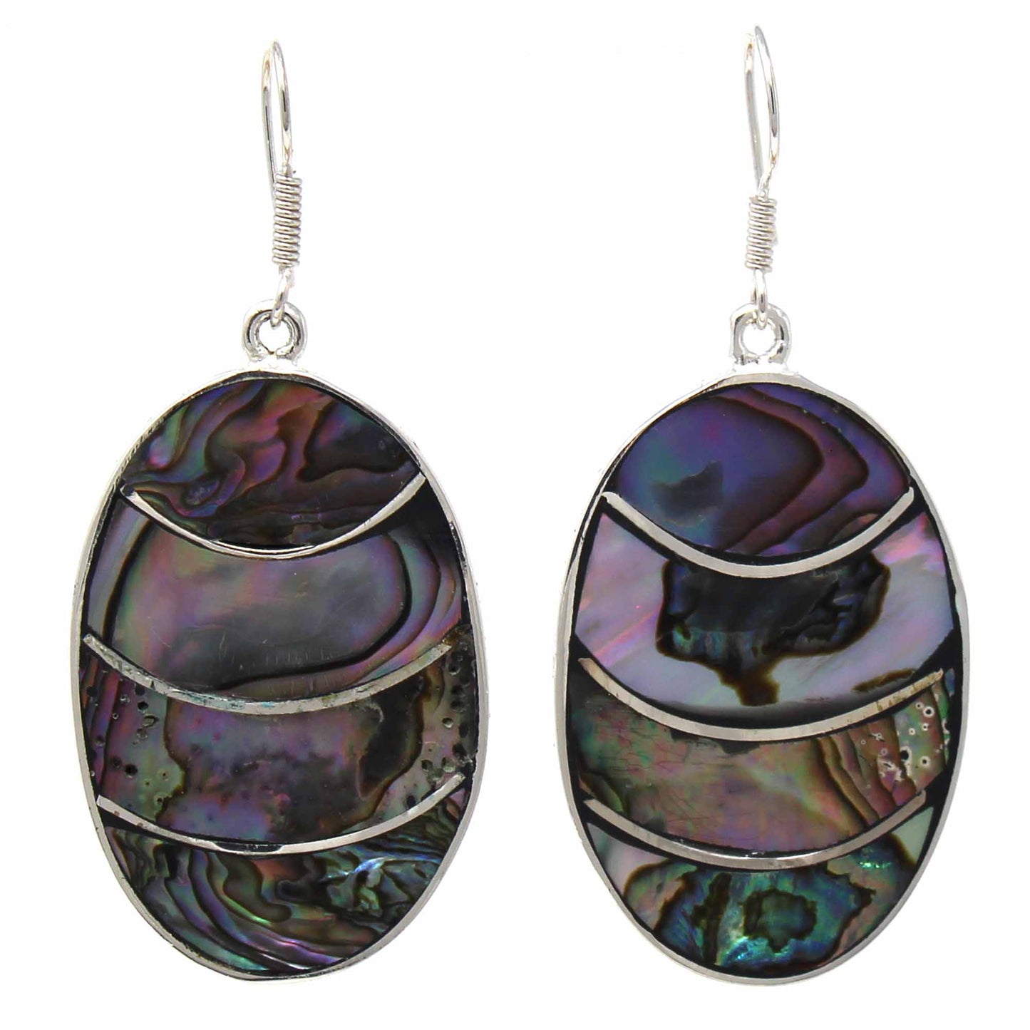 Banded Abalone Oval Earrings    Home Decor Supply | Online Retail | ShoreShopper.com