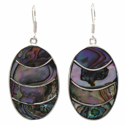Banded Abalone Oval Earrings    Home Decor Supply | Online Retail | ShoreShopper.com