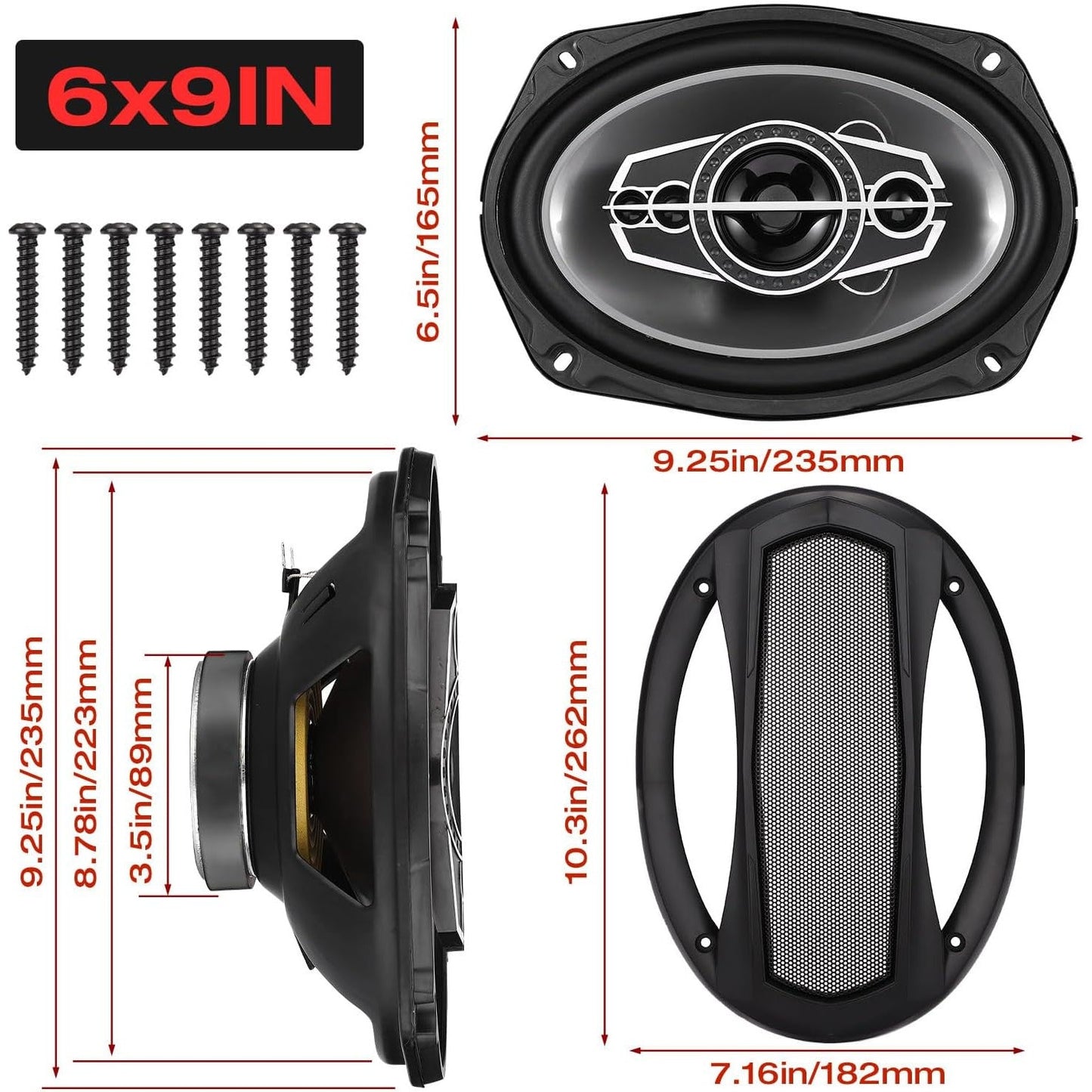 6 X 9 Coaxial Audio Speakers (Pair) 5-way 1000W Peak 4 Ohm Coaxial Tweeters Door Speakers    Home Decor Supply | Online Retail | ShoreShopper.com
