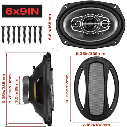 6 X 9 Coaxial Audio Speakers (Pair) 5-way 1000W Peak 4 Ohm Coaxial Tweeters Door Speakers    Home Decor Supply | Online Retail | ShoreShopper.com