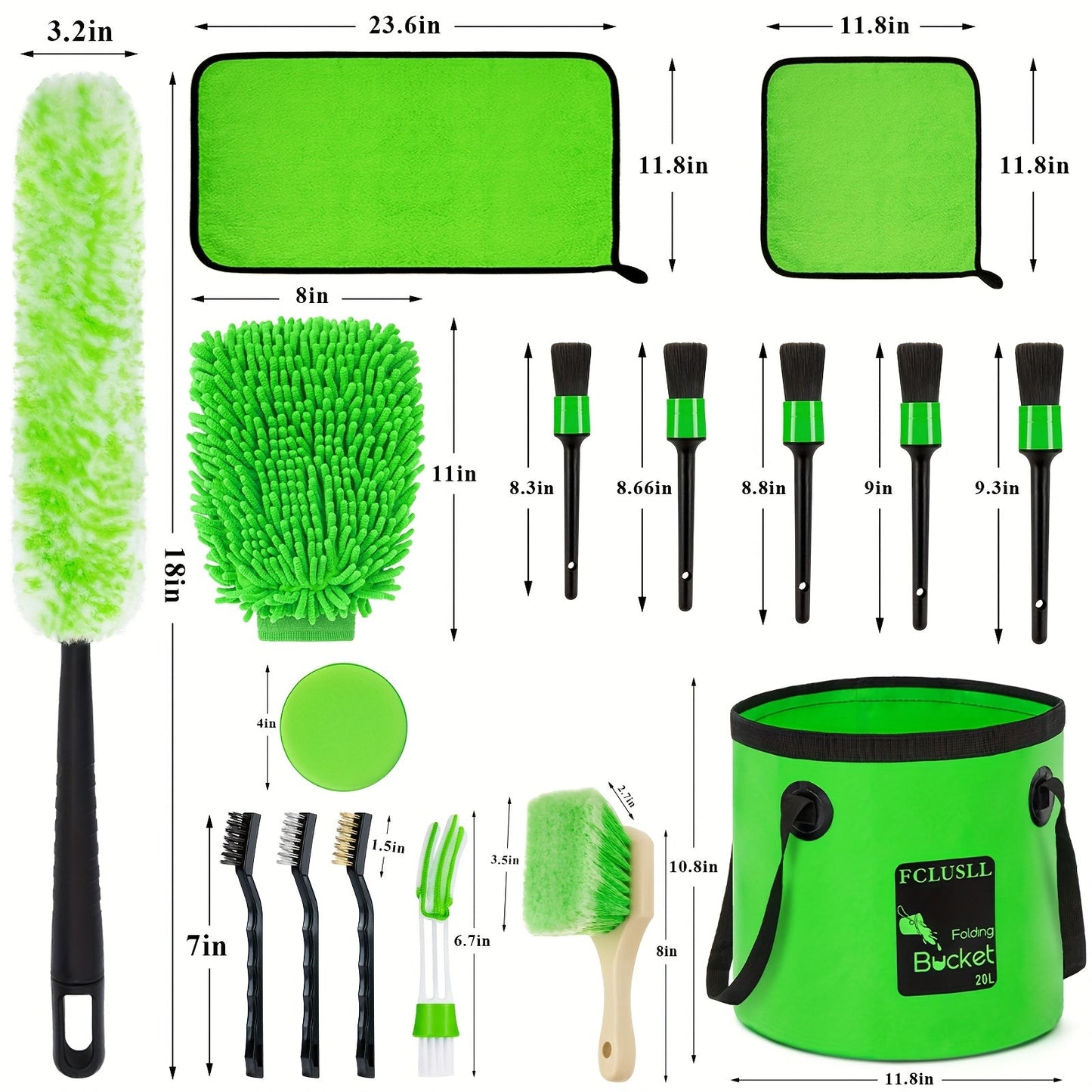 Car Full Interior & Exterior Cleaning Detailing Kit w/ Vacuum, Windshield Cleaner, Drill Brush Kit & More    Home Decor Supply | Online Retail | ShoreShopper.com