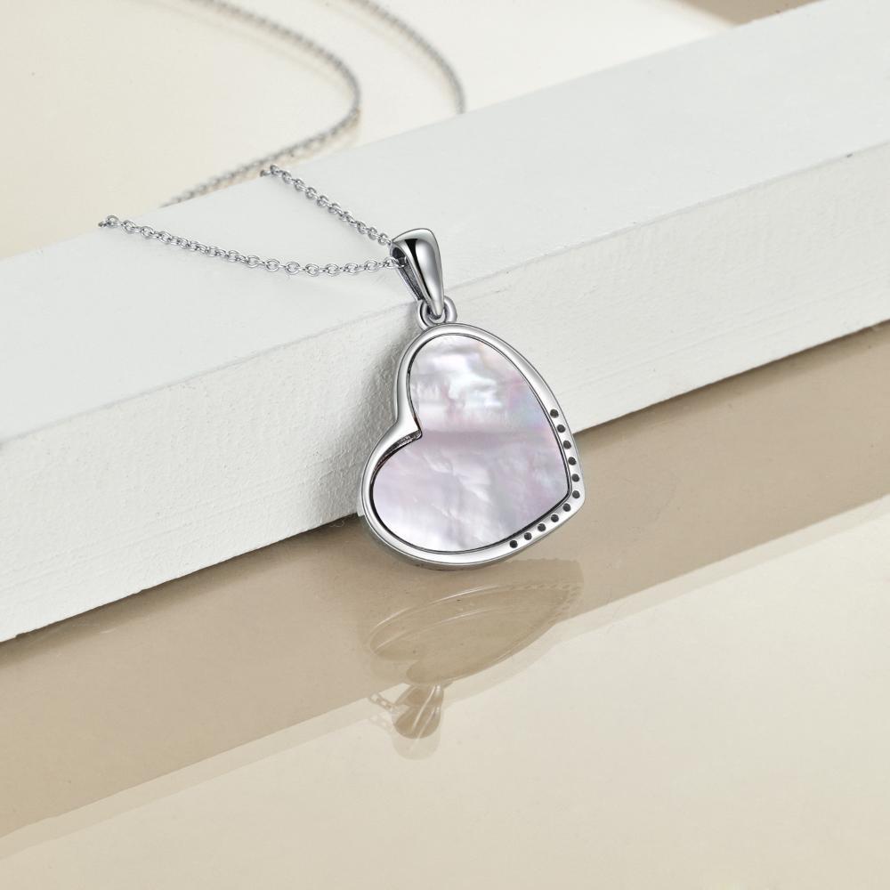 Sterling Silver Heart Pendant Necklace Embracing Horse Design - ShoreCo.Shop