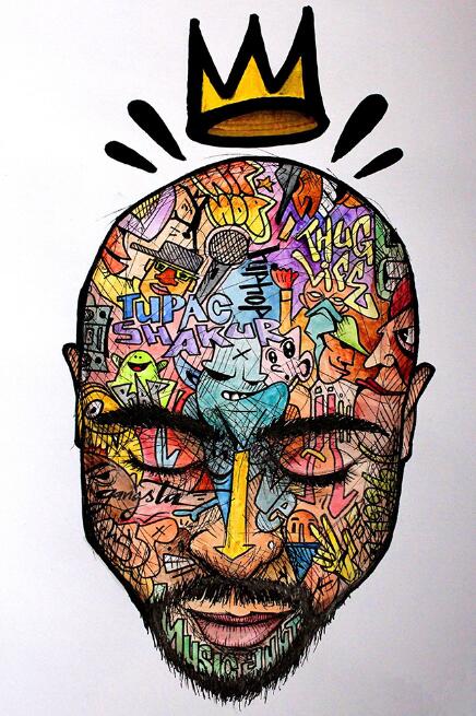 Graffiti Art Portrait Abstract Rapper Wall Art Poster    Home Decor Supply | Online Retail | ShoreShopper.com