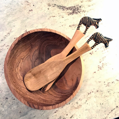 Zebra Salad Serving Set    Home Decor Supply | Online Retail | ShoreShopper.com