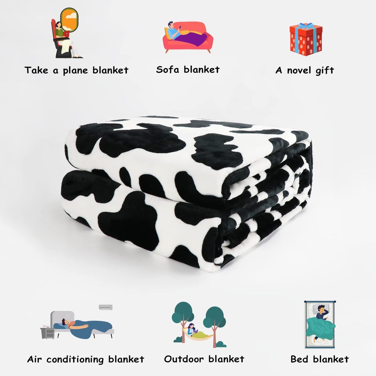 Cow Print Blanket Flannel Blanket    Home Decor Supply | Online Retail | ShoreShopper.com