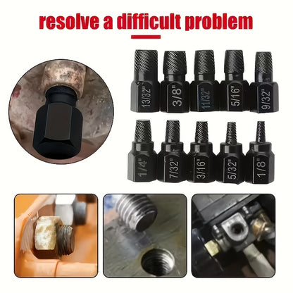 20pcs Industrial Screw Extractor Set: Alloy Steel Damaged Screw Removal Kit, Metal Easy-Out Drill Bits, Broken Bolt Stud Extractor Tools, Multi-Groove Screw Extractor Set, Suitable for Bolt Stud Tubes 1/8"-13/32", Local Wareh - ShoreCo.Shop