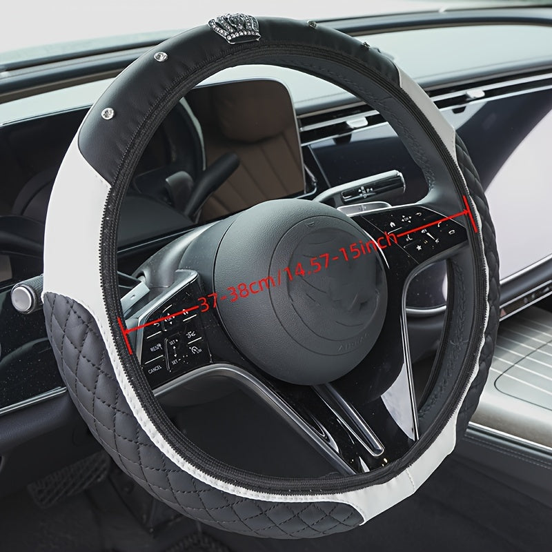PU Leather Car Steering Wheel Cover Set, Carbon Fiber Pattern, Shoulder Pads, Leather Armrest, 4 pcs, for Comfortable Driving    Home Decor Supply | Online Retail | ShoreShopper.com