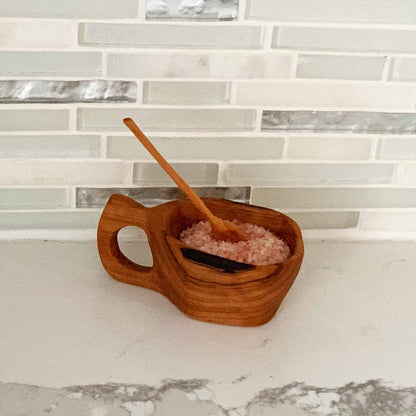 Reclaimed Olive Wood Salt Pot - Kahero Farm - Kenya    Home Decor Supply | Online Retail | ShoreShopper.com