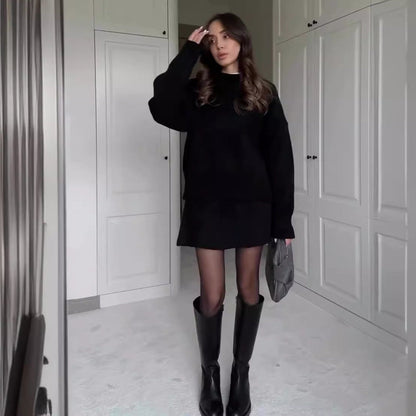 Sweater Skirt Sets For Women 2 Pieces Knit Casual Versatile Long Sleeve Pullover Elegant Solid High Waist Mini Skirt Outfit    Home Decor Supply | Online Retail | ShoreShopper.com
