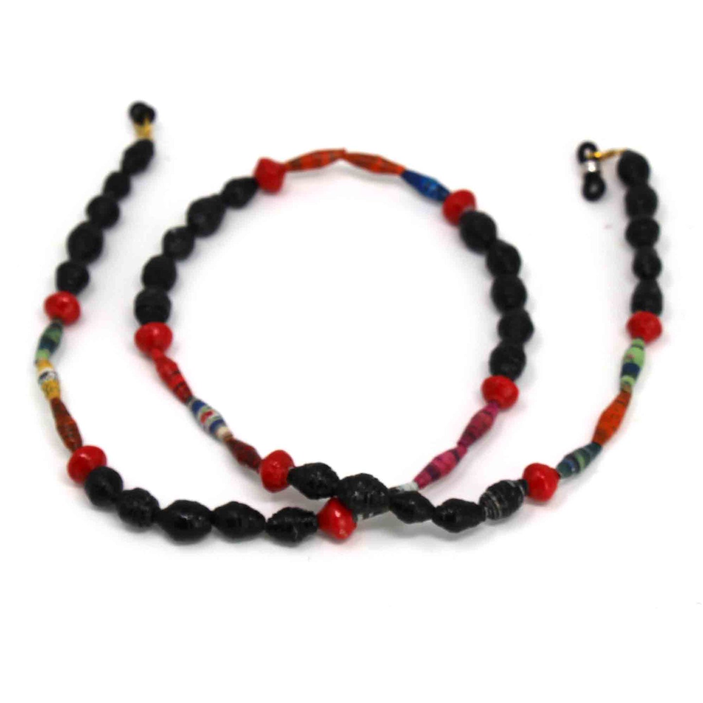 Face Mask/Eyeglass Paper Bead Chain, Black and Red    Home Decor Supply | Online Retail | ShoreShopper.com