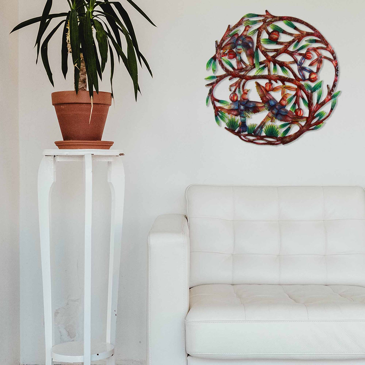 Tree of Life Hand Painted 24-inch Metal Wall Art - Croix des Bouquets    Home Decor Supply | Online Retail | ShoreShopper.com