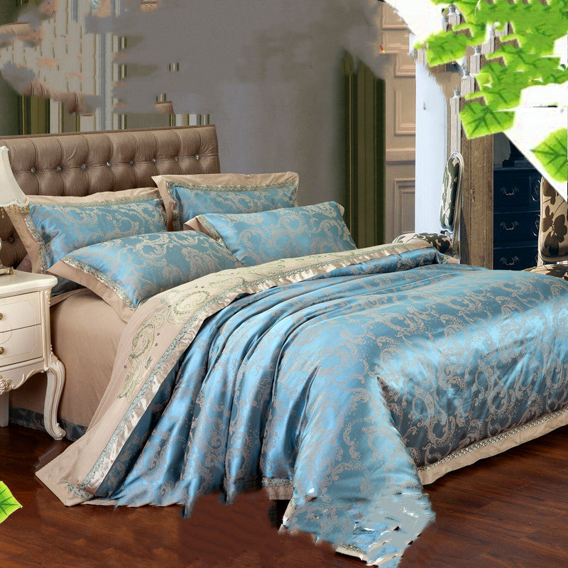 Ice Silk Jacquard European Luxury High-end Linen And Cotton Bedding Set    Home Decor Supply | Online Retail | ShoreShopper.com