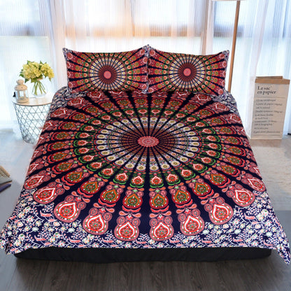 Red and white floral boho quilt bedding set of four    Home Decor Supply | Online Retail | ShoreShopper.com