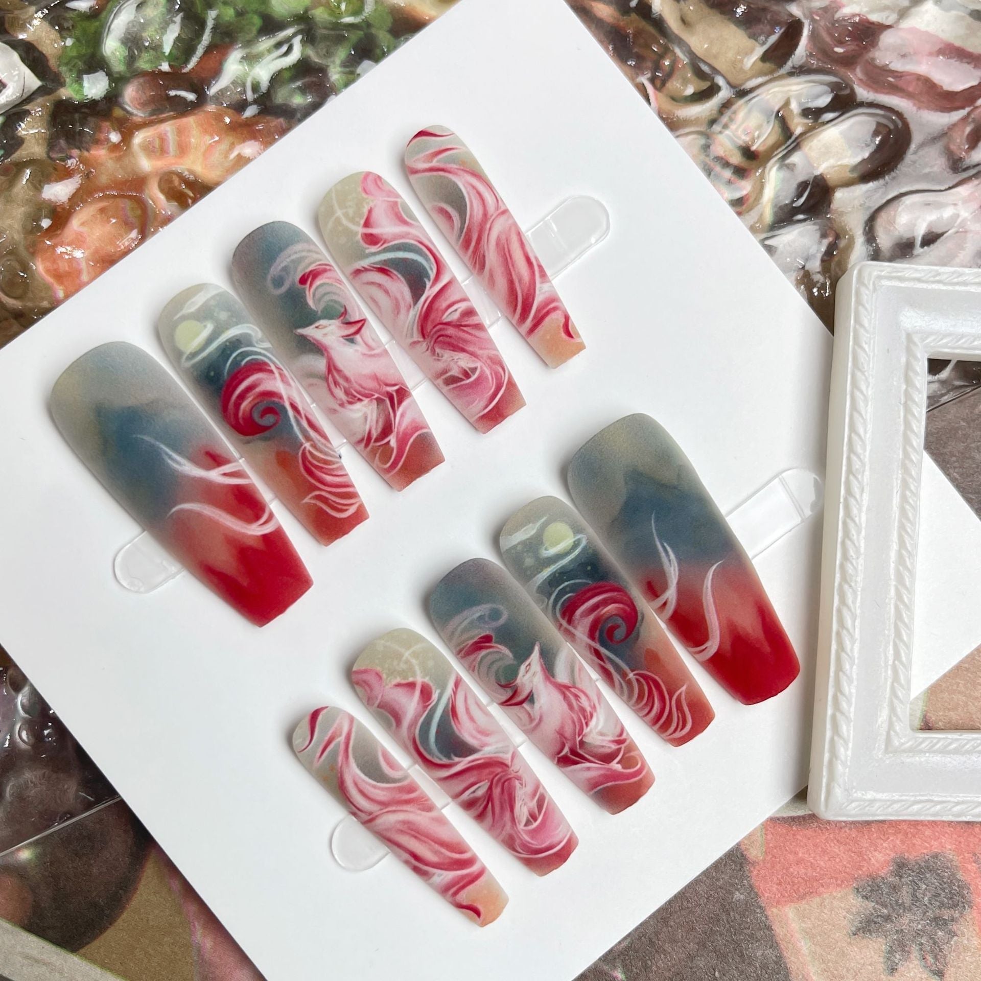 Nine-tail Lady Long Ladder Plated Crystal Suede Frosted Sealing Nail Art    Home Decor Supply | Online Retail | ShoreShopper.com
