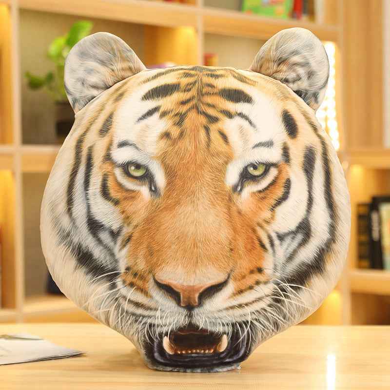 Pillow Simulation Tiger Head Plush Toy Sofa Pillow