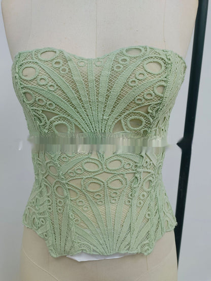 Sexy Hollow Out Corset Top Women Lace Double-layer Streetwear Party Club Corset Clothing    Home Decor Supply | Online Retail | ShoreShopper.com