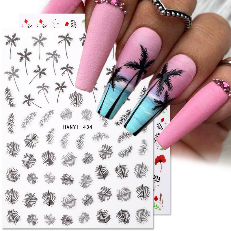 New Hot 3D Coconut Tree Sunflower Nail Sticker Leopard Butterfly Flower Nail Art Sticker    Home Decor Supply | Online Retail | ShoreShopper.com