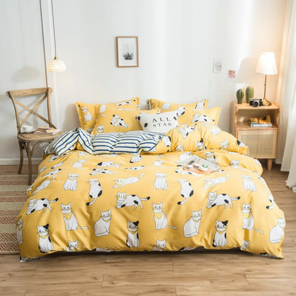 Cover Set Bed Cotton Quilt Bedsheet Bedding Duvet Fitted    Home Decor Supply | Online Retail | ShoreShopper.com