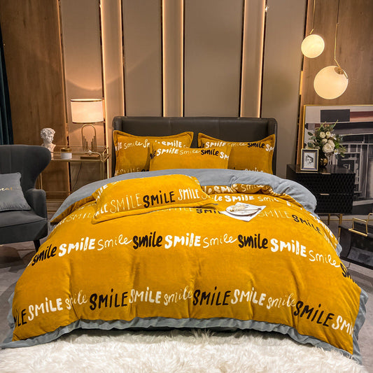 Fashionable Nordic Thick Warm Double-sided Velvet Bed Sheet    Home Decor Supply | Online Retail | ShoreShopper.com