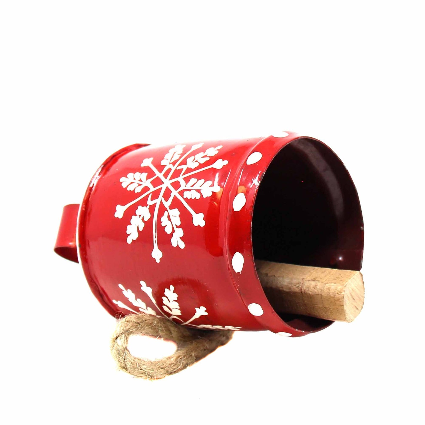 Recycled Rustic Red and White Snowflake Irong Hanging Bell    Home Decor Supply | Online Retail | ShoreShopper.com