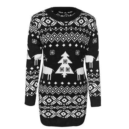 Women Ugly Christmas Sweaters Winter Long Sleeve Knitted Sweater Elk Snowflake Print Knitted Jumpers Knitwear Casual Soft Jacquard Pullover Xmas Look    Home Decor Supply | Online Retail | ShoreShopper.com