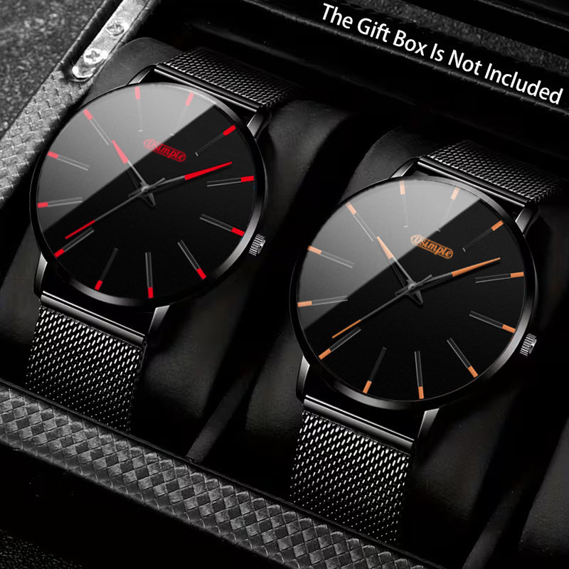 2pcs/set, Men Watch Sets, Fashion Watches for Men Classic Quartz Mens Watches, Sporty Elegant Design, Formal & Casual Attire, Ideal Choice for Christmas Present Father's Day Gift, Reloj Para Hombre.    Home Decor Supply | Online Retail | ShoreShopper.com