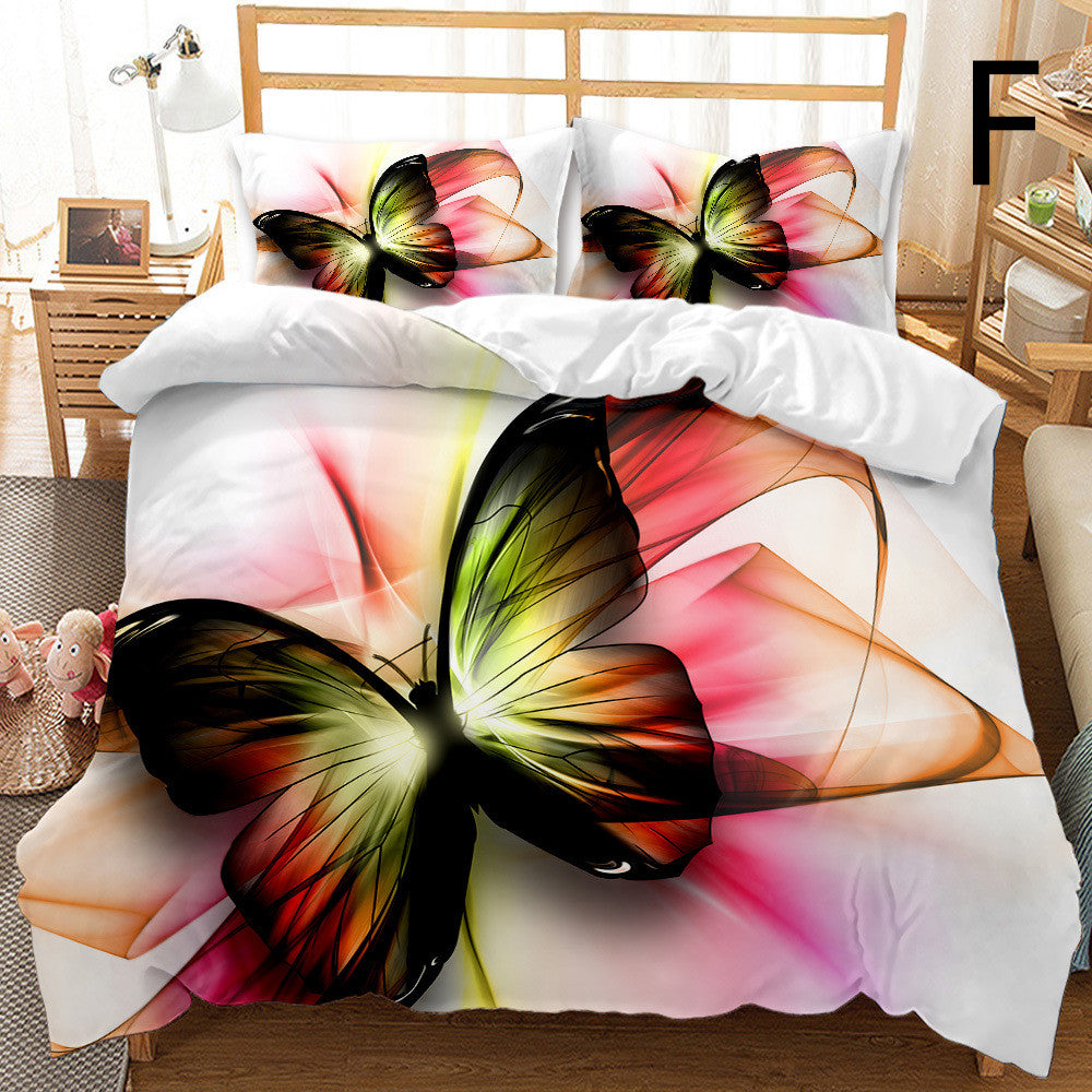 Butterfly Series Three-piece Bedding Quilt Cover Set    Home Decor Supply | Online Retail | ShoreShopper.com