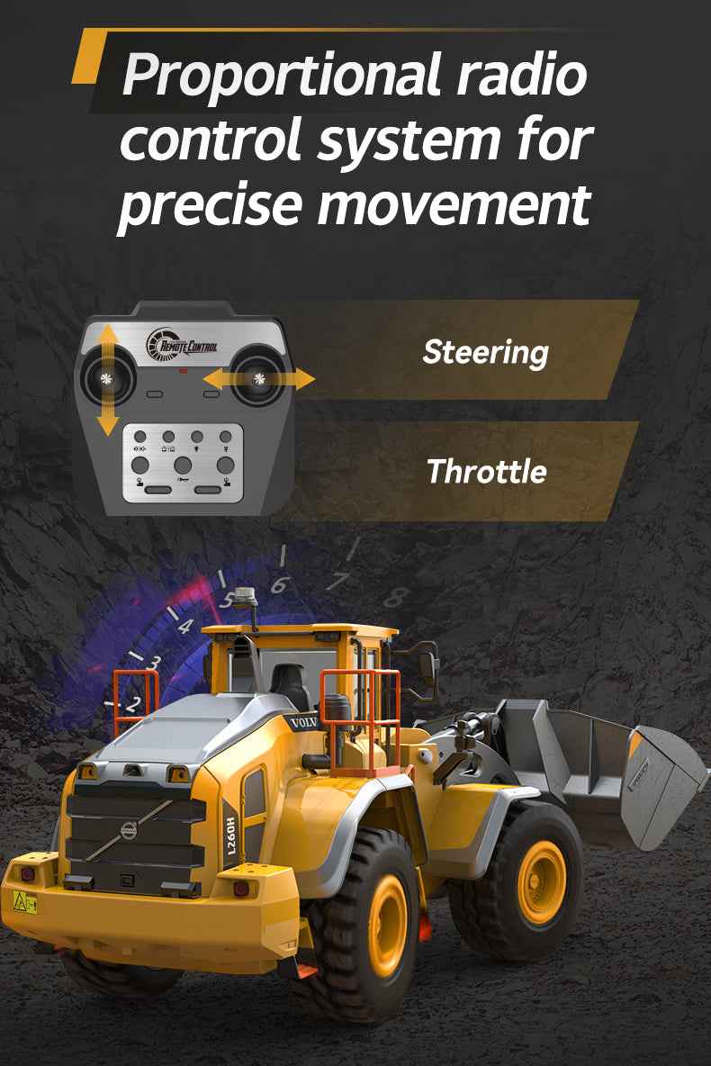 RC MODEL  Car 1/16 RC Full Metal Loader Excavator Electric Remote Control Alloy  Excavator Engineering Model Cars Boy Kids Toys