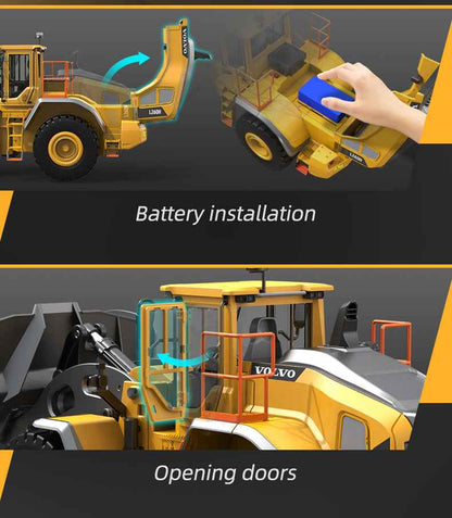 RC MODEL  Car 1/16 RC Full Metal Loader Excavator Electric Remote Control Alloy  Excavator Engineering Model Cars Boy Kids Toys