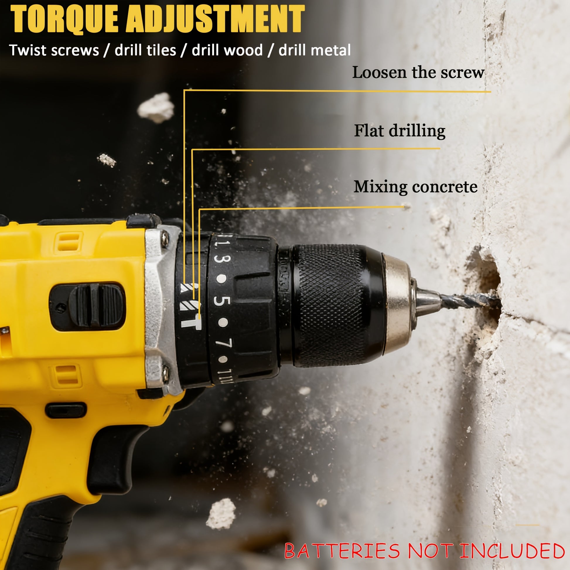 DCD805 20V Cordless Electric Tool | Brushless Impact Drill, Multi-functional Hand Drill, Lithium-ion Battery Powered (Batteries Not Included) - ShoreCo.Shop