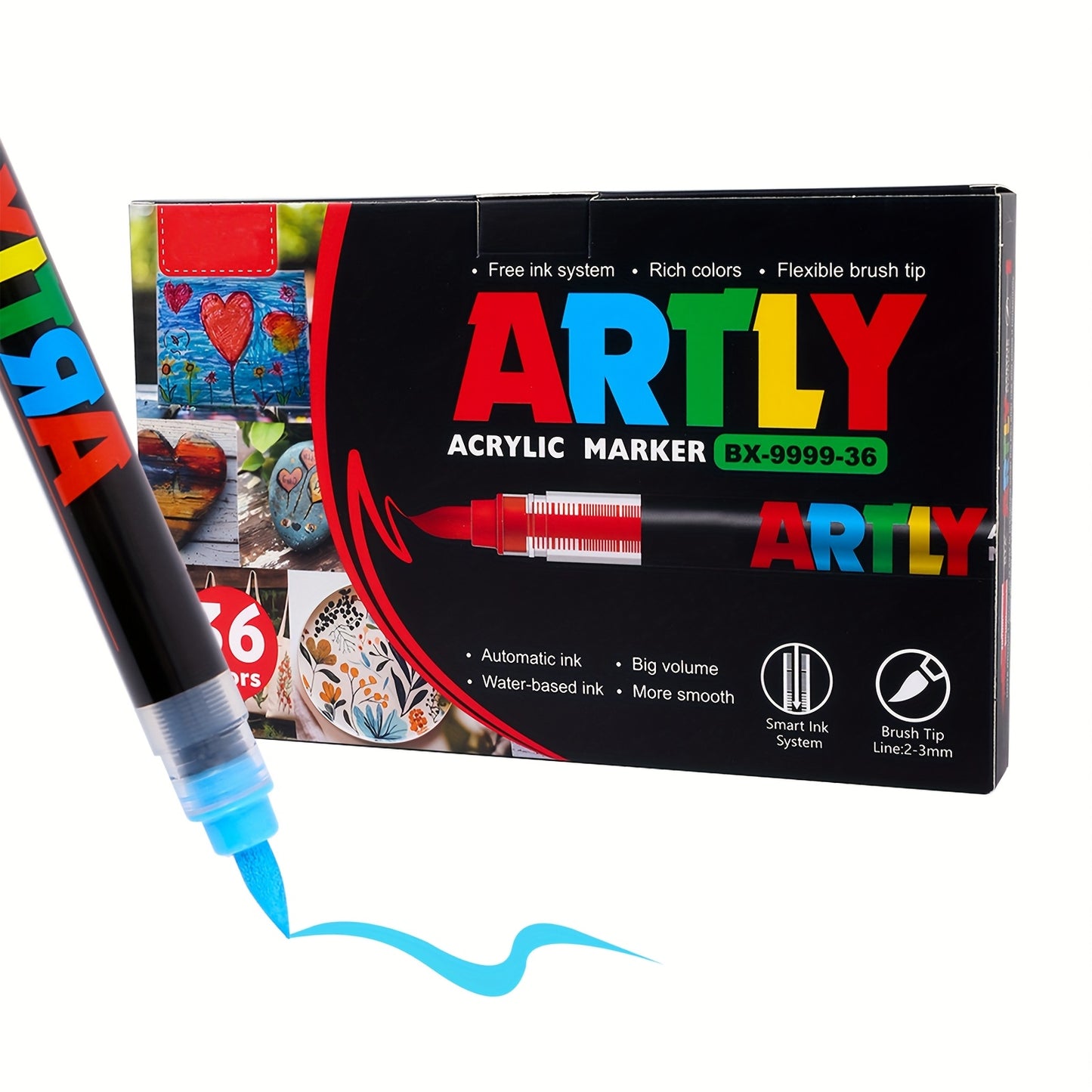 12/24/36/48/60/72Color Acrylic Paint Marker, Brush Head Can Be Used for Rock Metal Glass Wood Canvas Ceramic Plastic Art And DIY Hand-painting, Back to School Season Halloween Christmas Birthday Gifts - ShoreCo.Shop