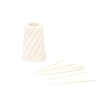 Hand-caved Cocktail Picks & Jar in Natural Bone    Home Decor Supply | Online Retail | ShoreShopper.com