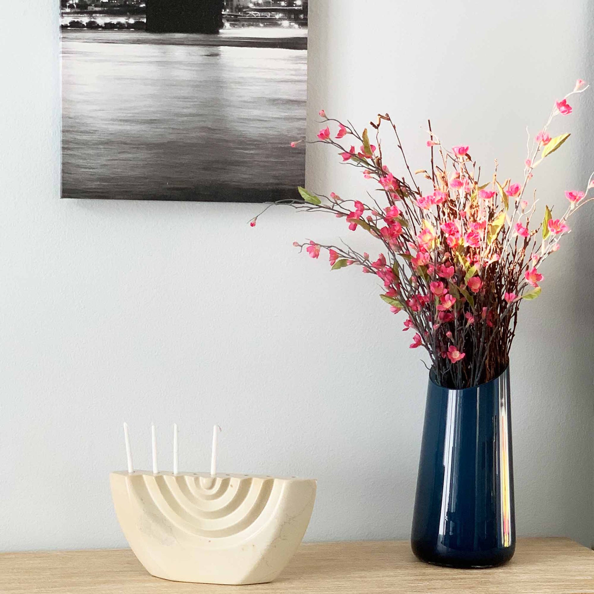 Soapstone White Menorah - Smolart    Home Decor Supply | Online Retail | ShoreShopper.com
