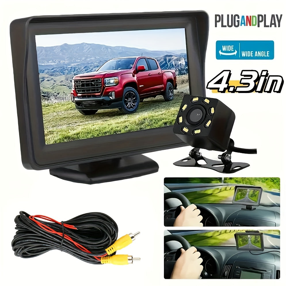 8LED Night Vision Reversing Camera HD 4.3 Inch Monitor Wide Angle Parking System for Multi Vehicle Safety Backup    Home Decor Supply | Online Retail | ShoreShopper.com