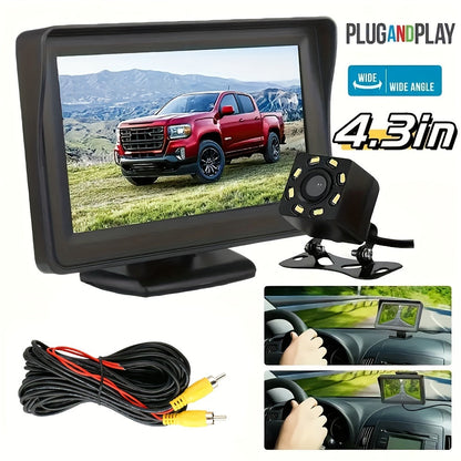 8LED Night Vision Reversing Camera HD 4.3 Inch Monitor Wide Angle Parking System for Multi Vehicle Safety Backup    Home Decor Supply | Online Retail | ShoreShopper.com