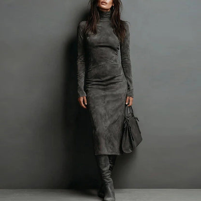 Turtleneck Long-sleeved Dress Fashion Sexy Slim-fitting Bodycon Long Dresses Women's Clothing    Home Decor Supply | Online Retail | ShoreShopper.com