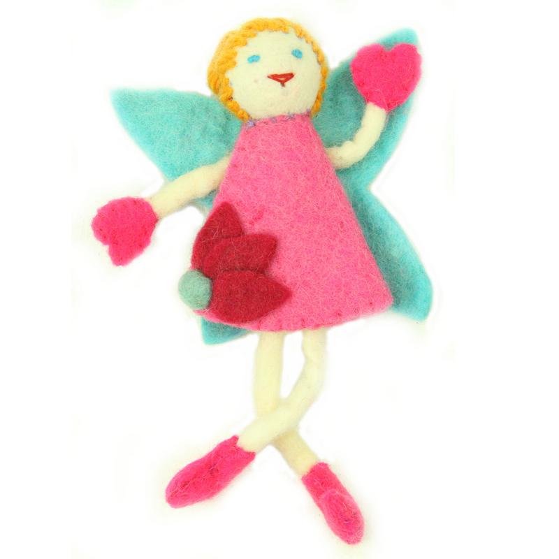 Hand Felted Tooth Fairy Pillow - Blonde with Pink Dress - Global Groove    Home Decor Supply | Online Retail | ShoreShopper.com