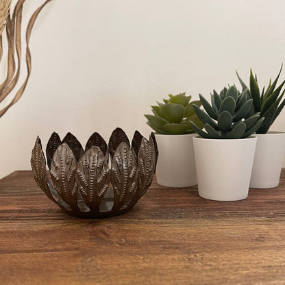 Decorative Drum Art Bowl or Votive, Mango Leaf    Home Decor Supply | Online Retail | ShoreShopper.com