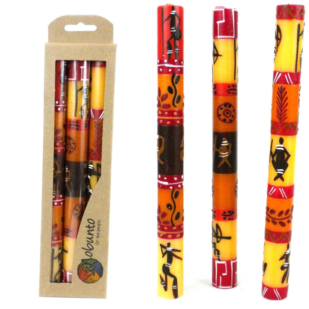 Set of Three Boxed Tall Hand-Painted Candles - Damisi Design - Nobunto    Home Decor Supply | Online Retail | ShoreShopper.com
