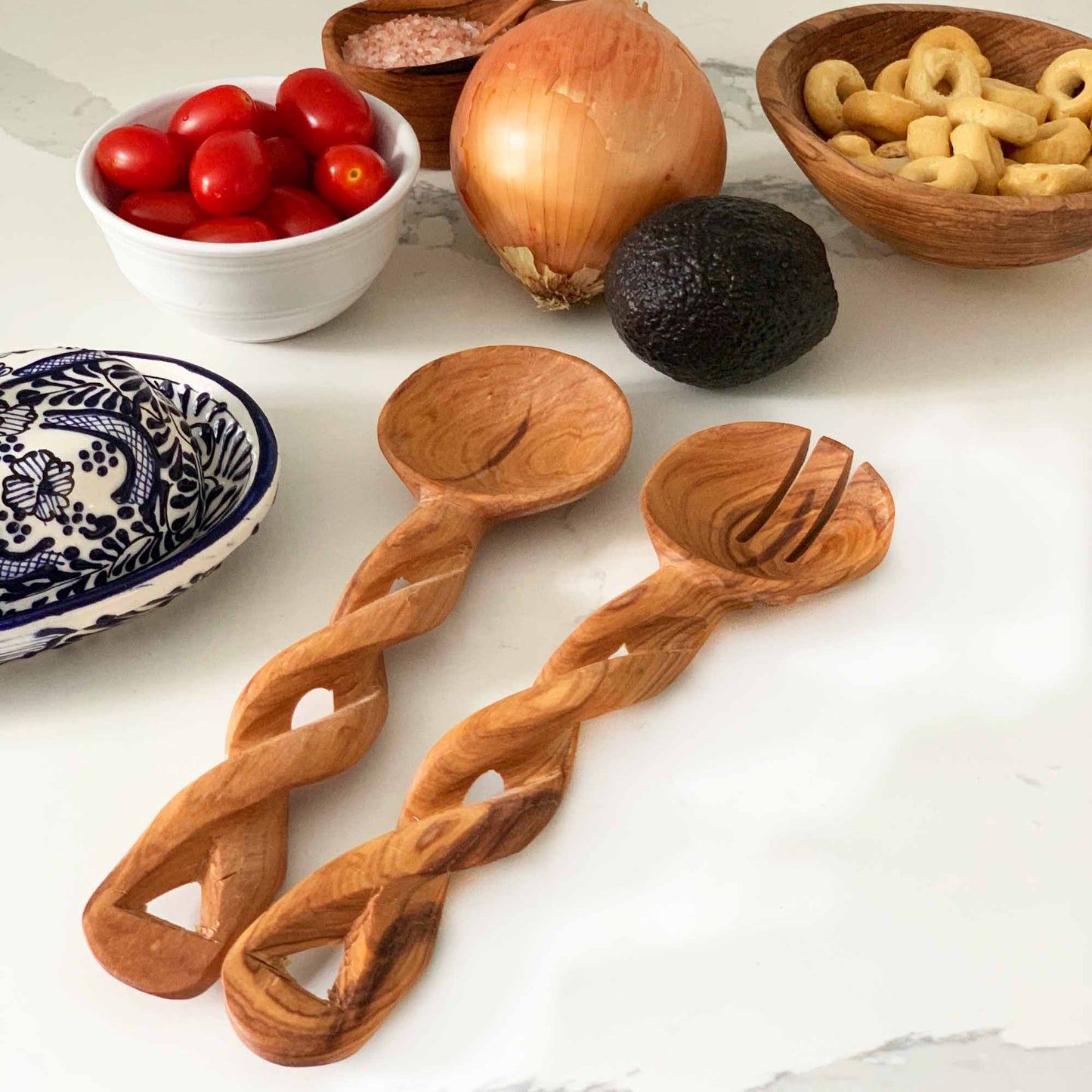 8-Inch Hand-Carved Kenyan Salad Serving Set - Jedando Handicrafts    Home Decor Supply | Online Retail | ShoreShopper.com