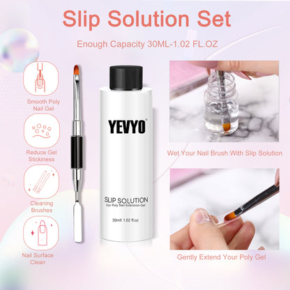 6 PCS Poly Gel Nail Kit With UV Lamp, Nail Brush And Nail Forms Top Base Coat Builder Nails Art Tools - ShoreCo.Shop